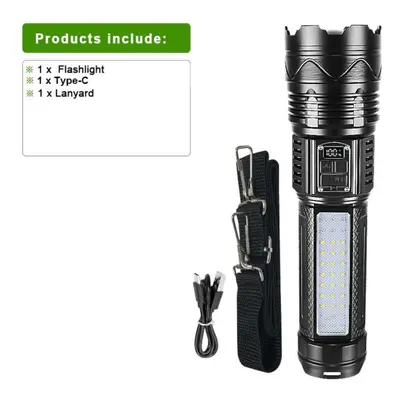 (15000mAh) 8000lm High Power Led Flashlight Usb Rechargeable Long Range Torch Hand Lamp Outdoor 