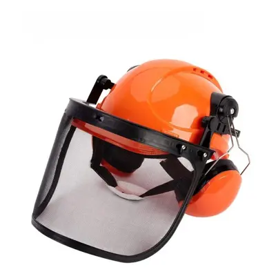 (orange) Industrial Forestry Safety Helmet And Hearing Protection System