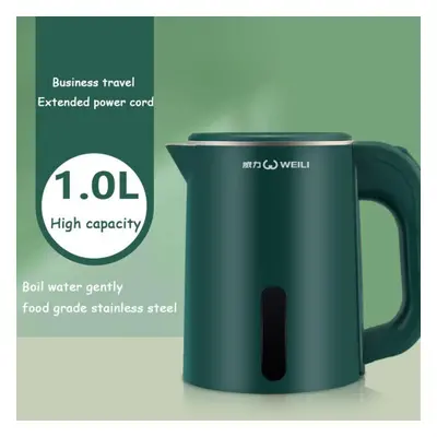 (green, UK) 1.0l Mini Electric Kettle Small Capacity Stainless Steel Teapot Hotel Dormitory Kett