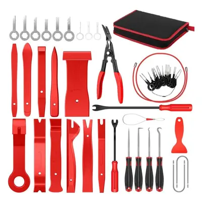 (red, 43pcs) Auto Interior Disassembly Kit Car Plastic Trim Removal Tool Car Clips Puller Diy Pa