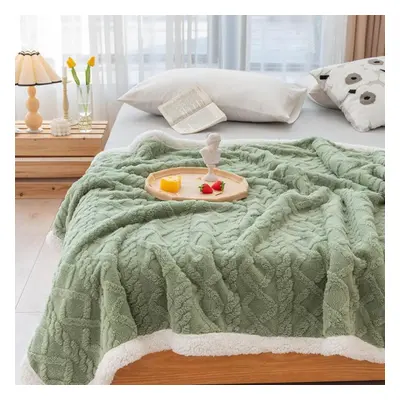 (green, 200*230cm) Thick Winter Blanket Throw Soft Warm Wool Blankets For Beds Plaid Taff Cashme