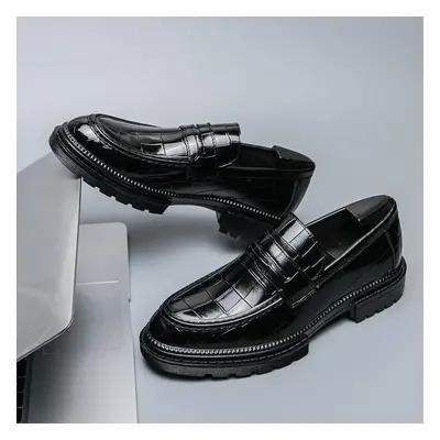 (black, 46) New Men&apos;s Dress Leather Shoes Luxury Fashion Groom Wedding Shoes Men England St