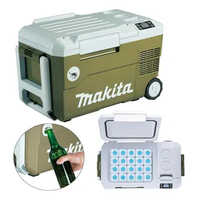 Makita DCW180Z Olive 18v LXT 20L Cooler & Warmer Cool Box Wheeled Bare + Plug