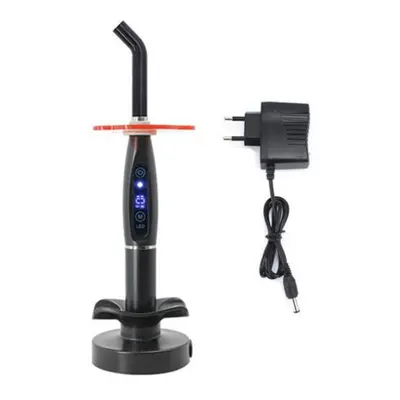 (black, EU Plug) Led Curing Light Machine Eu Plug Compact Portable Dental Caries Detection Lamp 