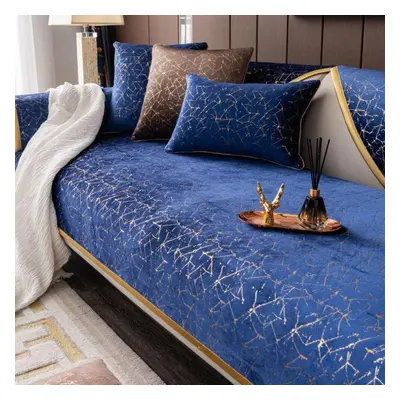 (sapphire blue, 110*210) Simple Sofa Cushion Four Seasons Universal Cushion Non-slip Sofa Cover 