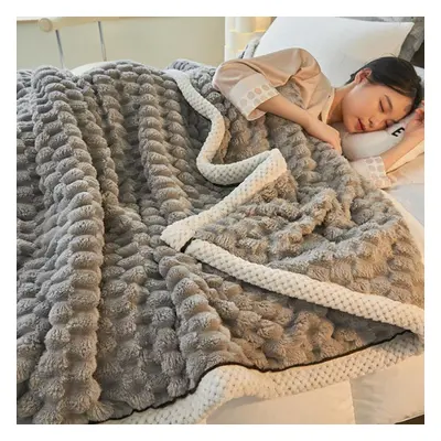 (grey, 150*200cm) Double-sided Golden Turtle Velvet Blanket, Nap Thickened Plush Cover Blanket, 