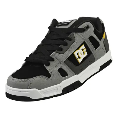 (12) DC Shoes Stag Mens Skate Trainers in Grey Yellow