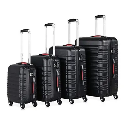 Monzana Baseline Pcs Travel Suitcase Set Luggage Hard Shell ABS Wheel Anti Scratch M XL Gel Hand