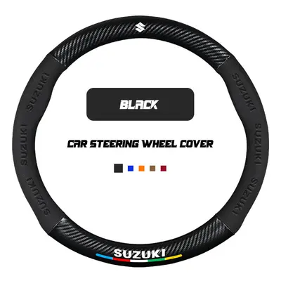 (O Black) Car Steering Wheel Cover for Suzuki Swift Grand Sport Vitara Sx4 Ignis Baleno Jimny Sa