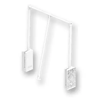 (White, 830mm-1150mm) Lift / Pull Down Wardrobe Rail