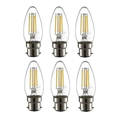 TEKLED? C35 Candle Filament Vintage LED Bulbs | B22 Bayonet Cap | Energy Saving 4W Light Bulb 40