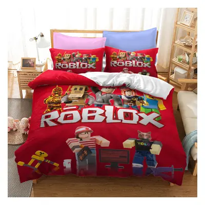 (07, Double(200x200 cm)) ROBLOX Bedding Single Double Duvet Cover Cartoon Kids Quilt Cover