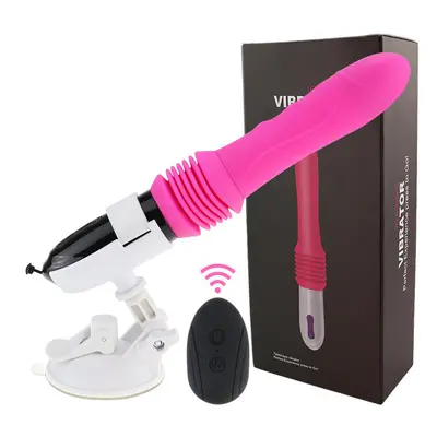 (Rose red Control Box) Telescopic Dildo Vibrator Automatic Up Down Massager G-spot Thrusting Ret