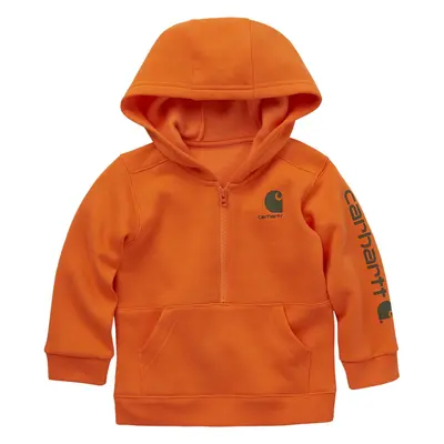 Carhartt Boys' Long-Sleeve Half-Zip Hooded Sweatshirt Exotic Orange 3T