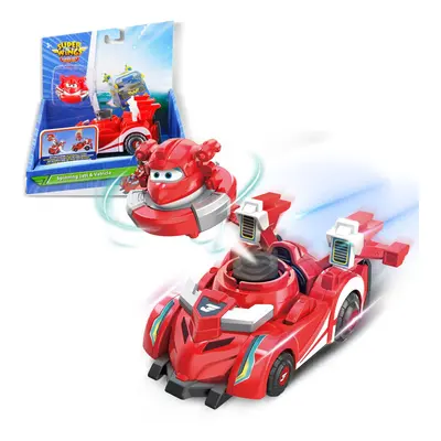 Super Wings Race Car Toys in Jett Spinning Tops and Race Car Toys for Kids 2-in-1 Mode Vehicle T