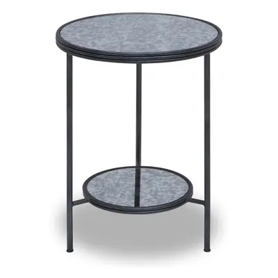 Design Two Tier Side Table, Two Tier Layout Small Lounge Table, Easily Maintained Rustic Side Ta