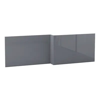 (1700mm Shape Front Panel) Aquariss Bathroom Gloss Grey Moisture Resistant Wooden Adjustable Hei