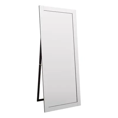 Premier Housewares Vintage Floor Standing White Chic Mirror Rounded And Bevelled Design Floor Mi