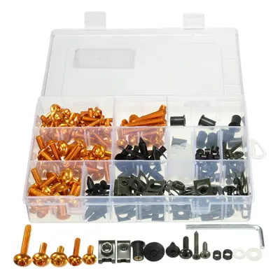 (Gold) 251pcs Fairing Bolt Kit Motorcycle Sportbike Body Fasteners Clip Screws Set