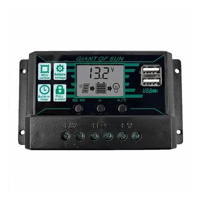 (30A) 12V/24V 10A-100A LCD Solar Controller Dual USB DC Port Current Solar Charge Cotroller