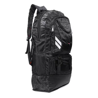 (Black) 65L Waterproof Tactical Bag Outdoor Camping Traveling Mountaineering Rucksack Backpack S