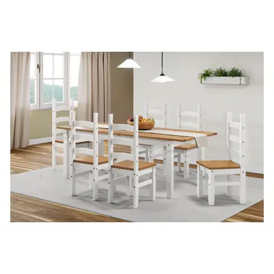 Corona White Large Extending Table & Chairs