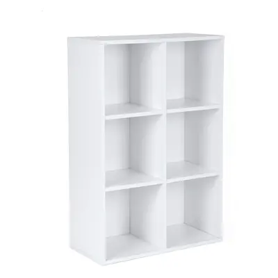 SONGMICS Wooden 3-Tier Bookcase Book Shelf Display Storage Shelf with Compartments White LBC203D