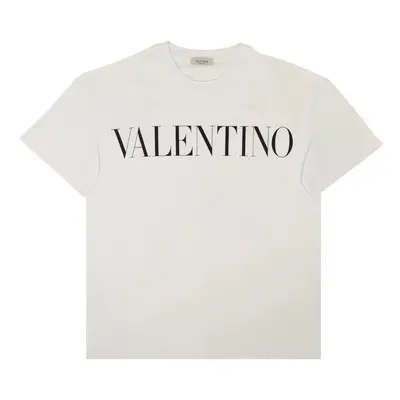 (A01 White, S) Valentino Logo Print T-Shirt