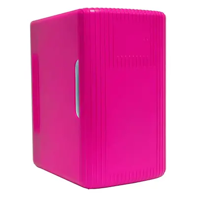 (Pink) Retro Mini Fridge Bedroom 6L Small Fridge Cans Desktop Refrigerator 12v Portable Refriger