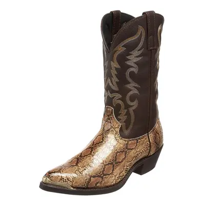 (gold, 47) Men Western Cowboy Boots European And American Printed Snake Patterned Motorcycle Boo