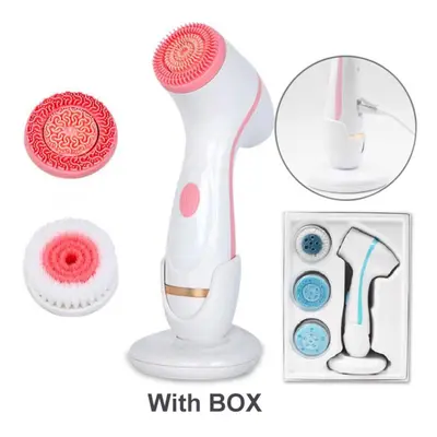 (pink) Kinsei Beauty In Electric Cleansing Brush Sonic Rotating Cleansing Brush Galvanic Facial 