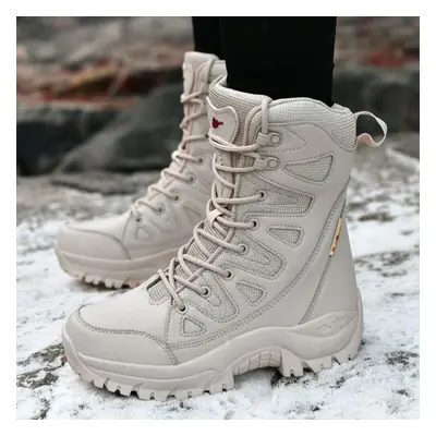 (beige, 40) Hoho Fair Large Size Boots Women Autumn Boots Super High Quality Boots Men Shoes Swa