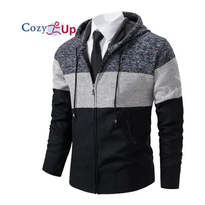 (navy blue, XXXL) Cozy Up Autumn Hooded Warm Sweater For Men With Thick And Velvet Men Knitted S