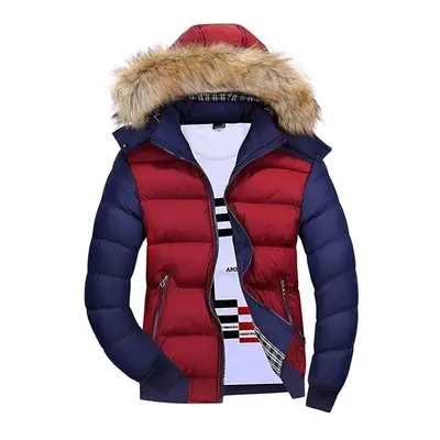 (wine red, XXXXL) Men Cotton Jacket Autumn Winter Jackets Slothing Mens Jackets Large Size Thick