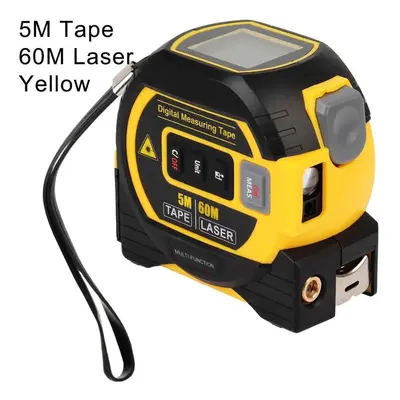 (yellow, 60m) Laser Tape Measure In Digital Tape Measure High Precision Laser Rangefinder Steel 