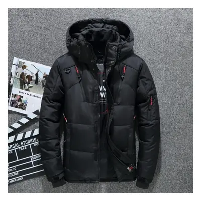 (black, XXXL) Winter White Duck Down Men&apos;s Short Outdoor Cotton Jacket Thickened Large Size