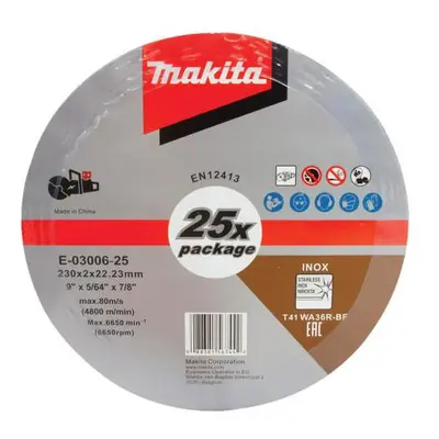 25 x Makita E-03006 Cutting Cut Off Wheels 230mm 9" For DCE090 Disc Cutter