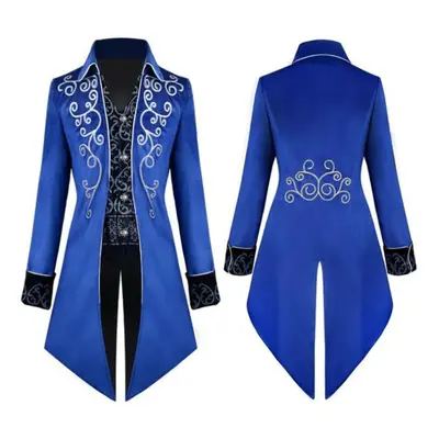 (blue, XL) European And American Fashion New Style Halloween Cosplay Costume Tuxedo Medieval Ren