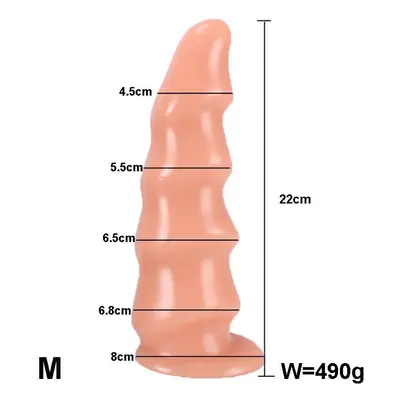 (B-Flesh-M) New Huge Anal Dildo Expansion Anal Plug Big Butt Plug Annal Dilator Masturbator Pros