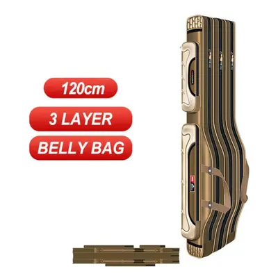 (as the picture, 3Layer 120cm belly) 2/3/4 Layer Portable Folding Fishing Rod Reel Bag Fishing P