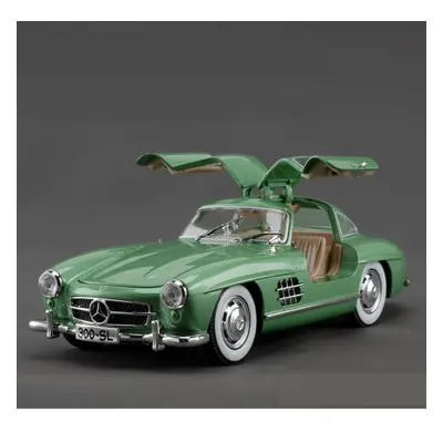 (green) 1/24 Benz 300sl Vintage Diecast Alloy Miniature Toy Car Model Pull Back Sound Light Clas