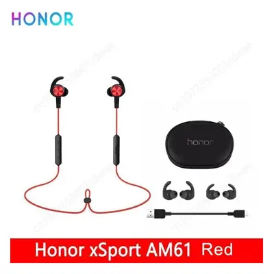 (Red) New Honor xsport AM61 Earphone Bluetooth Wireless connection with Mic