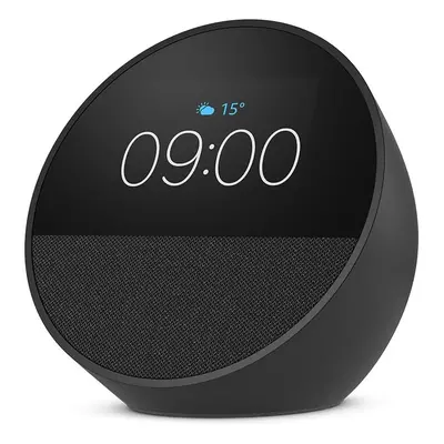 All-new Echo Spot (2024 release), Smart alarm clock with vibrant sound + Alexa, Black