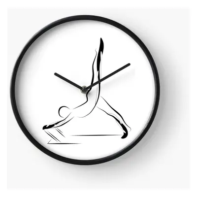 (Pilates pose 5=900) Wall Clock Inch Funny Mantel & Tabletop Art Decor for Home Bedroom Office