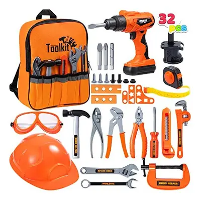 JOYIN PCS Kids Construction Tool Toy Set Backpack of Tool Toys with Electric Power Drill Toy, Co