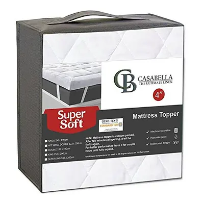 Casabella Super King Mattress Topper Inch (10 cm) thick Soft Breathable, Hypoallergenic Mattress