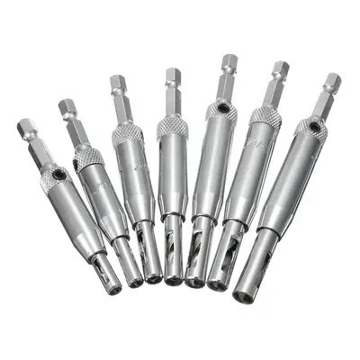 7pcs HSS Self Centering Hinge Drill Bit Door Window Cabinet Hole Puncher