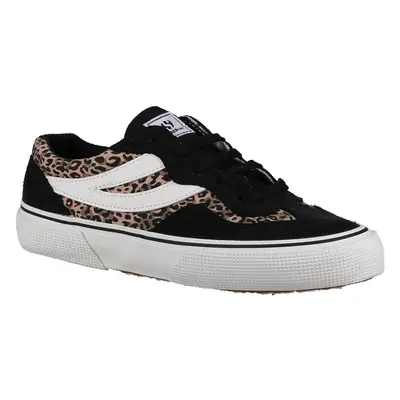 (Black, (Adults')) Superga Revolley Leather Women's Black/Micro Leopard Trainers