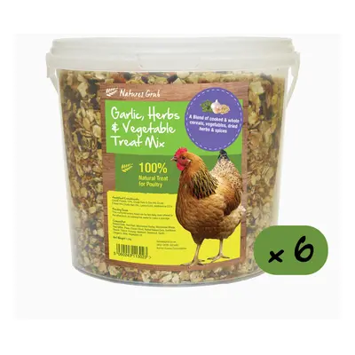 (6 x 1.2kg) Natures Grub Poultry Garlic, Herbs & Vegetable Treat Mix 1.2kg