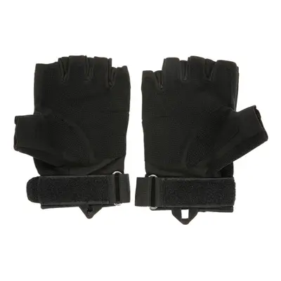 (Black, XL) Hard Knuckle Tactical Gloves Half Finger Sport Shooting Hunting Riding Motorcycle